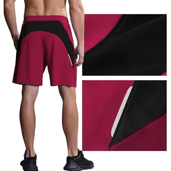 Red - Sports Quick Dry Running & Yoga Training Shorts