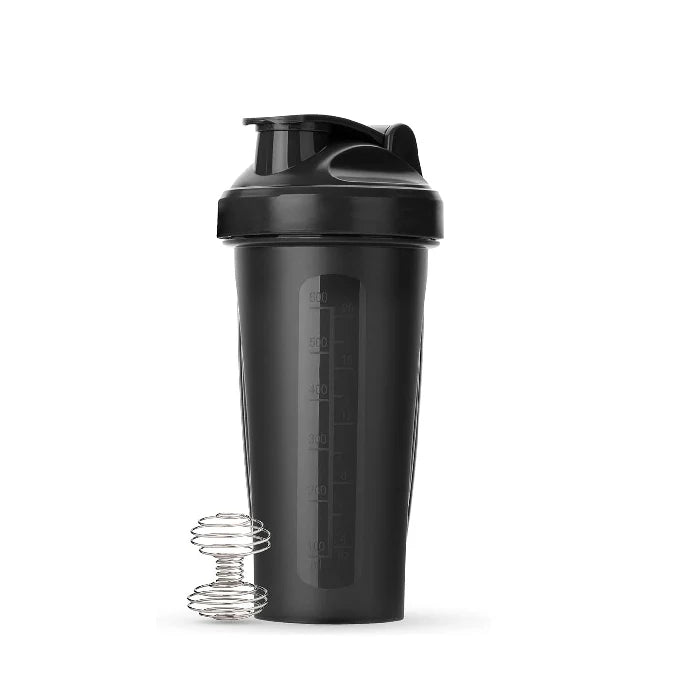 Black- 28 oz Protein Shaker Bottle with Wire Whisk Ball