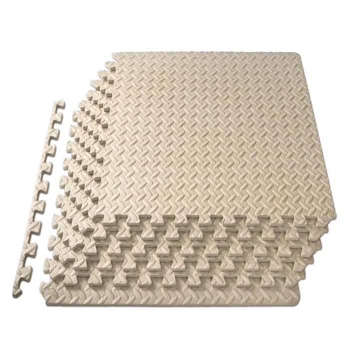 Off-white Interlocking Foam Floor Tiles – 24 Sq Ft