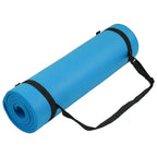 Blue Yoga Mat with Carrying Strap
