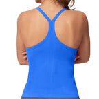 Blue - Women’s Sleeveless Tops with Built-in Bra