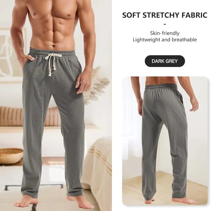 Dark Grey - Cotton Yoga Sweatpants with Pockets
