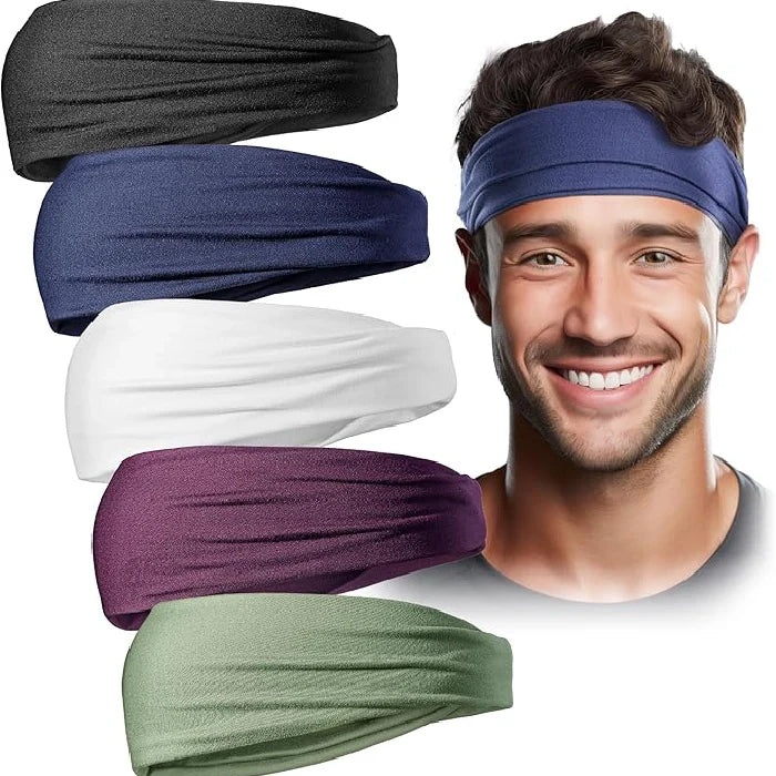 5 Pack Wide Elastic Headbands