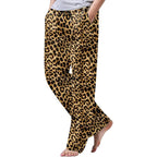 Lion Print - Cotton Linen Drawstring Yoga Pants