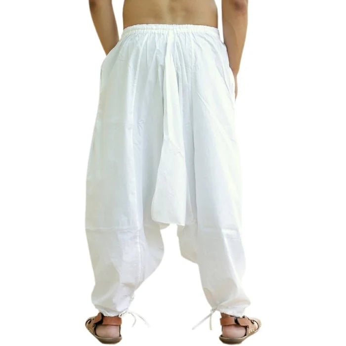 White- Men’s Cotton Yoga Pants