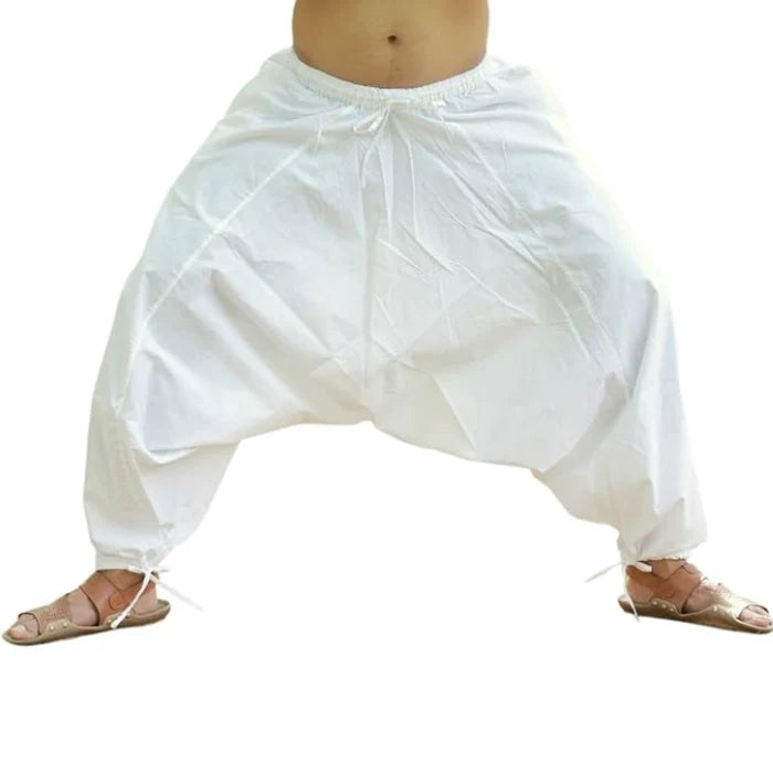White- Men’s Cotton Yoga Pants