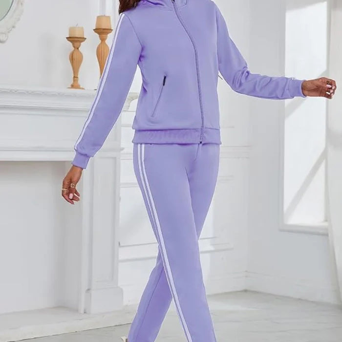 Purple - Women’s 2-Piece Tracksuit – Long Sleeve Full Zip Lounge Set