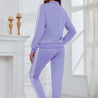 Purple - Women’s 2-Piece Tracksuit – Long Sleeve Full Zip Lounge Set