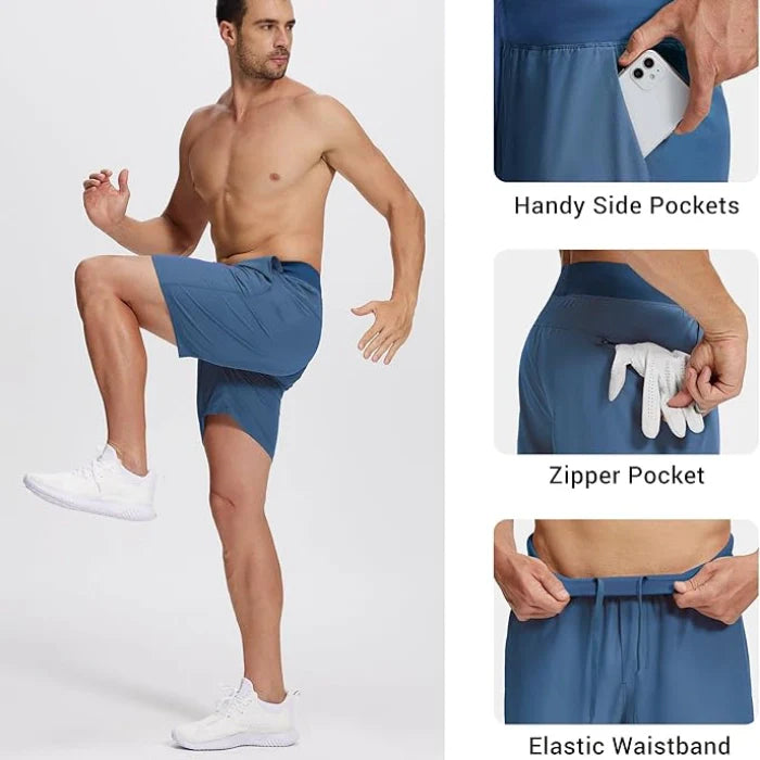 Blue - Quick Dry Shorts with Pockets