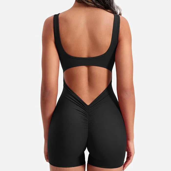 Black - Women’s One-Piece Workout Jumpsuit