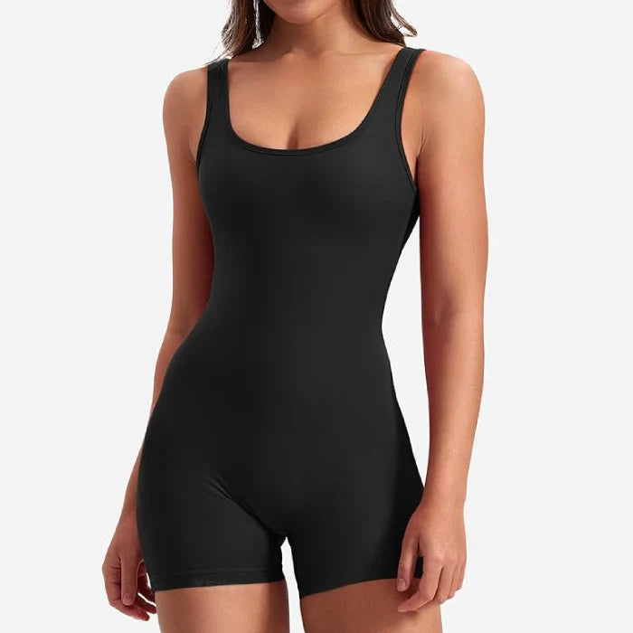 Black - Women’s One-Piece Workout Jumpsuit
