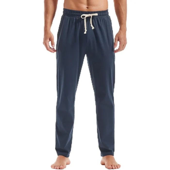Navy - Cotton Yoga Sweatpants with Pockets