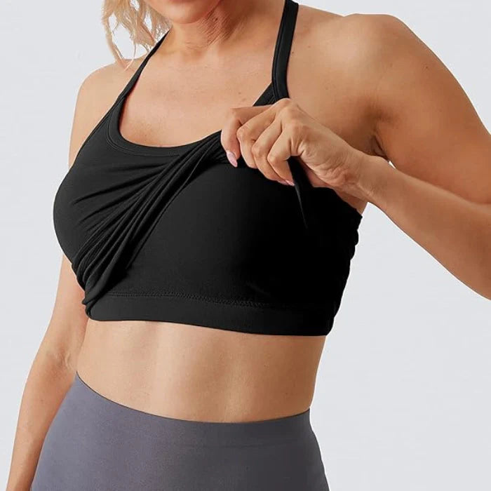 Black - Women’s Sleeveless Tops with Built-in Bra