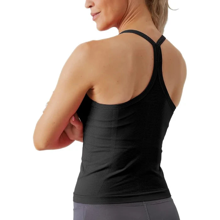 Black - Women’s Sleeveless Tops with Built-in Bra